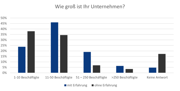 Grafik zur Frage: Wie groß ist Ihr Unternehmen?