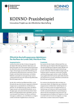 Öffentliche Beschaffungsprozesse digitalisieren Das Kaufhaus des Landes (KdL) Rheinland-Pfalz